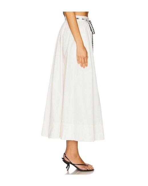 For Love & Lemons White Georgia Poplin Midi Skirt