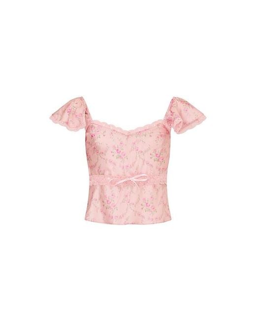 LoveShackFancy Pink Lelani Tween Top