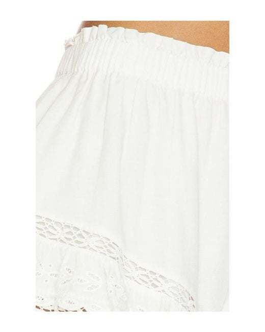 Sea White Eliza Solid Shorts