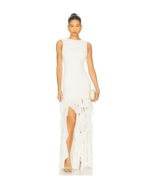PATBO White Gavea Mesh Maxi Dress