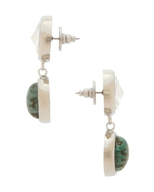 Lelet Green Clare Crystal And Stone Drop Earrings