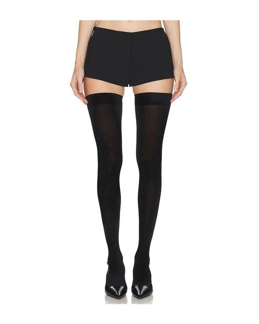 Halo Black Brace Waist Tailored Shorts