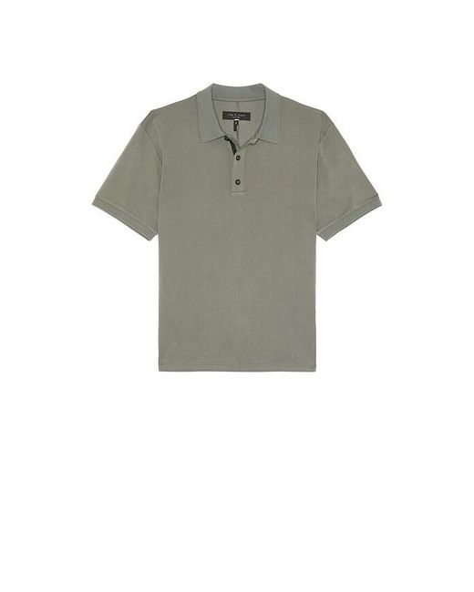 Rag & Bone Gray Tech Pique Slim Polo for men