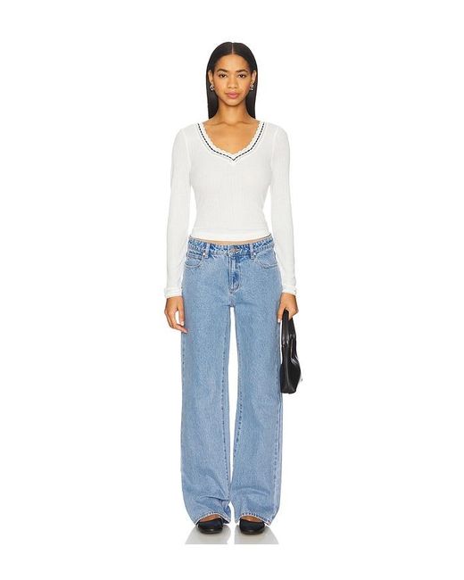 Free People White Only You Long Sleeve
