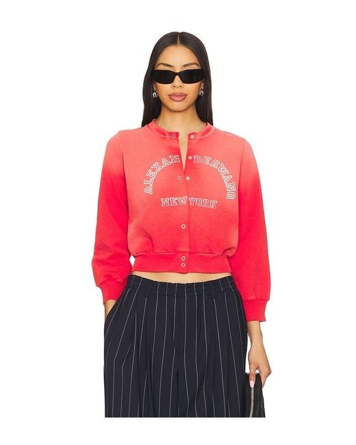 Cárdigan De Cuello Redondo. Shrunken En Color Rojo Talla En Alexander Wang