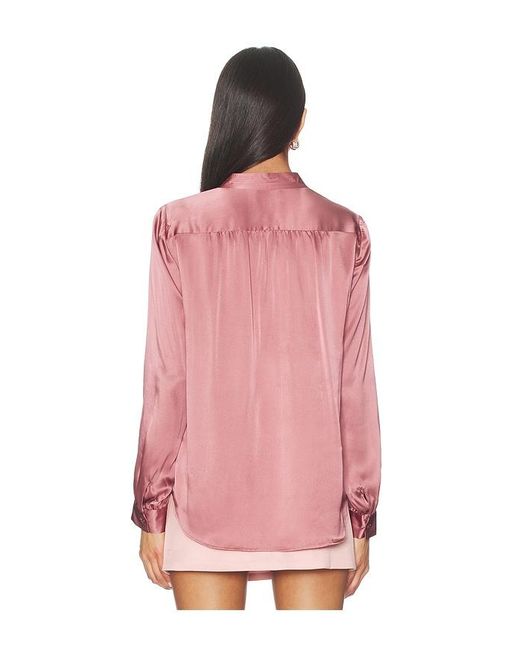 L'Agence Pink 'Agence Bluse Mit Stehkragen Bianca