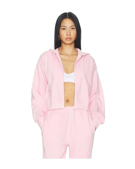 Beyond Yoga Pink Luxefleece Zip Up Hoodie