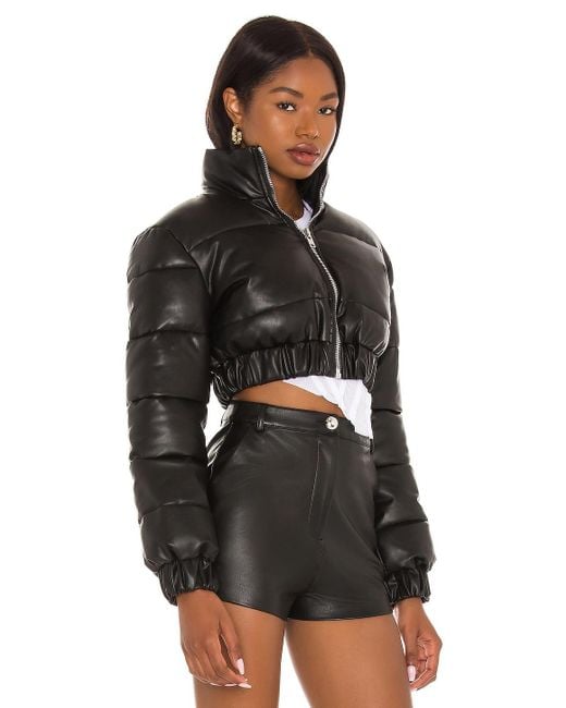h:ours Blaine Cropped Puffer Jacket in Black | Lyst