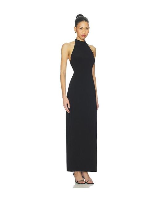 Norma Kamali Black X Lifestyle Halter Long Dress With Side Slit