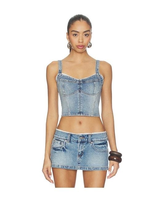 A.Brand Blue Saloon Bodice Top