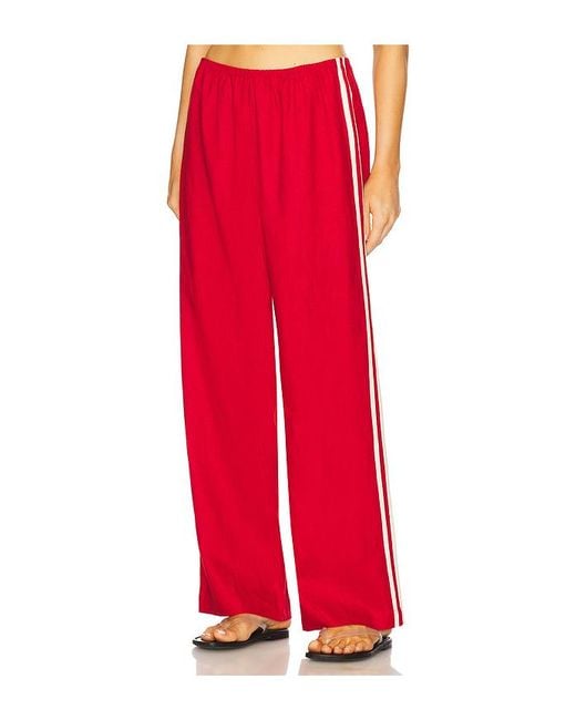 DONNI. Red X Revolve The Linen Stripe Racer Pant