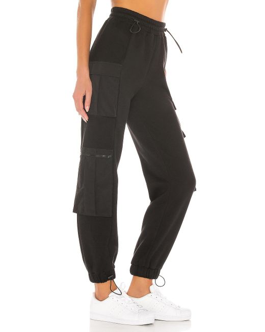 Danielle Guizio Cotton Cargo Pants, Plain Pattern in Black - Lyst