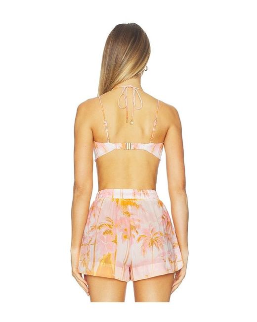 Kulani Kinis Orange Wild Skies Ring Tie Bikini Top