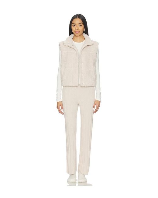 Barefoot Dreams Natural Brushed Cozychic Puffer Vest