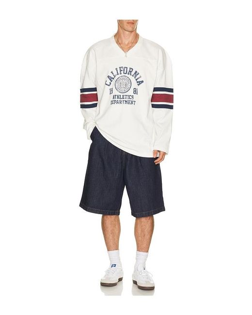 Guess White Long Sleeve Hockey Jersey for men