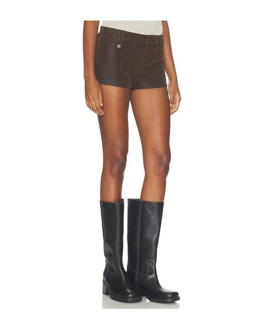 Free People Black Vagabond Suede Short