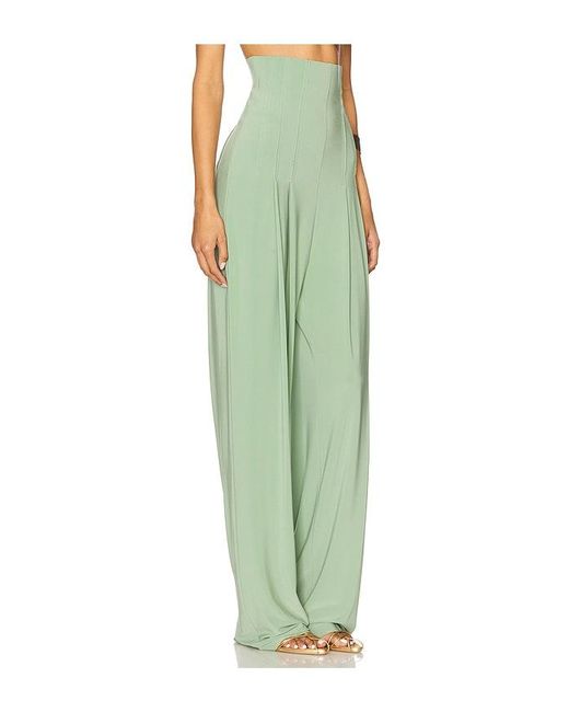 Pantalón De Talle Alto Con Pliegues Y Corte A Medida. En Color Verde Talla (También En M, S) Norma Kamali de color Green