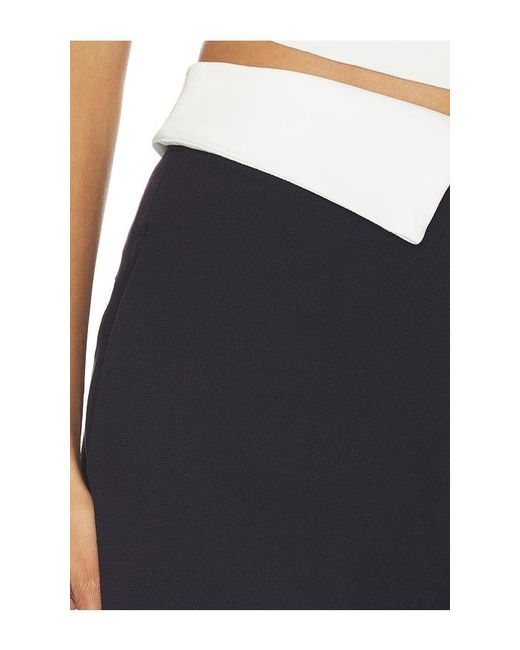 WeWoreWhat Blue Fold-Over Waist Trouser