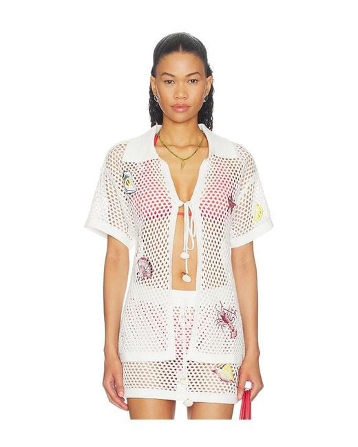 MINKPINK White Soleia Crochet Top