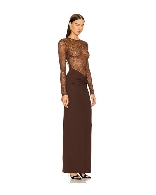 Michael Costello Brown Abendkleid Zaria