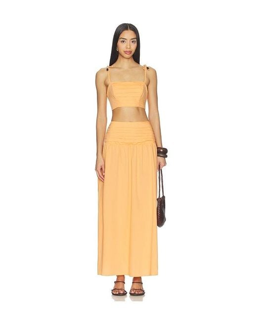 Peixoto Orange Rowan Maxi Skirt