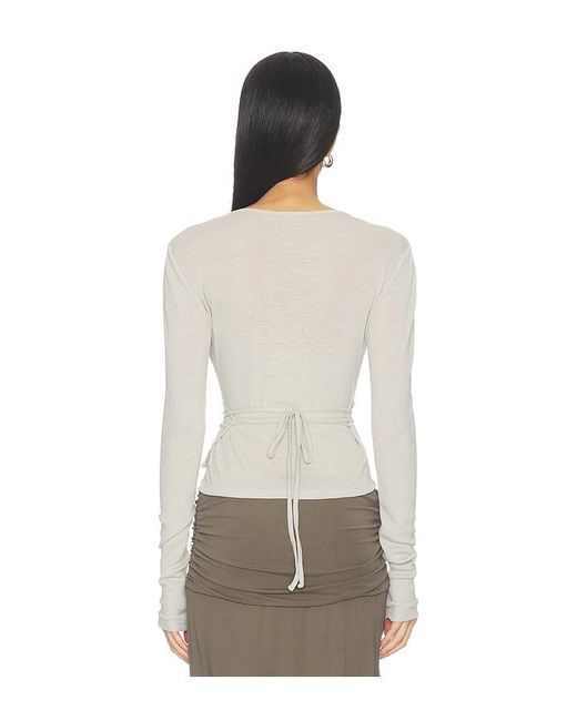 St. Agni White Baby Wool Wrap Top