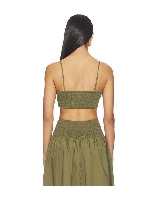 Susana Monaco Green X Revolve Poplin Crop String Top
