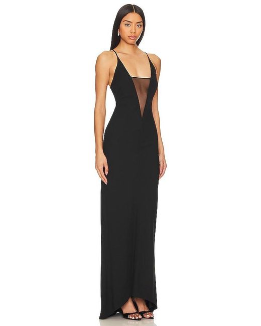The Sei Black Plunge Gown With Mesh