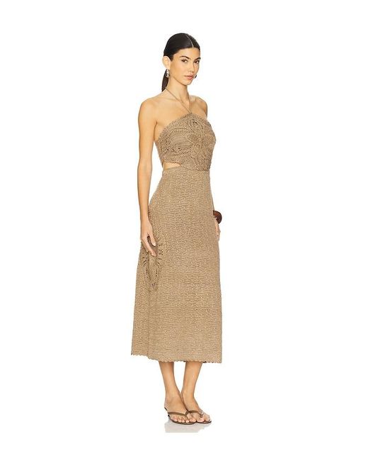 AMUR White Clara Knit Midi Dress