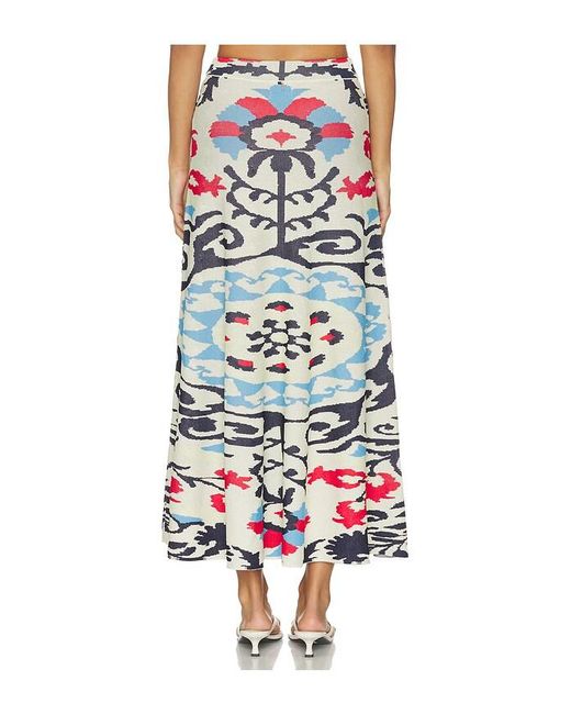 MISA Los Angles White Ocean Midi Skirt