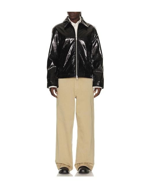 sunflower Black Short Leather Jacket for men