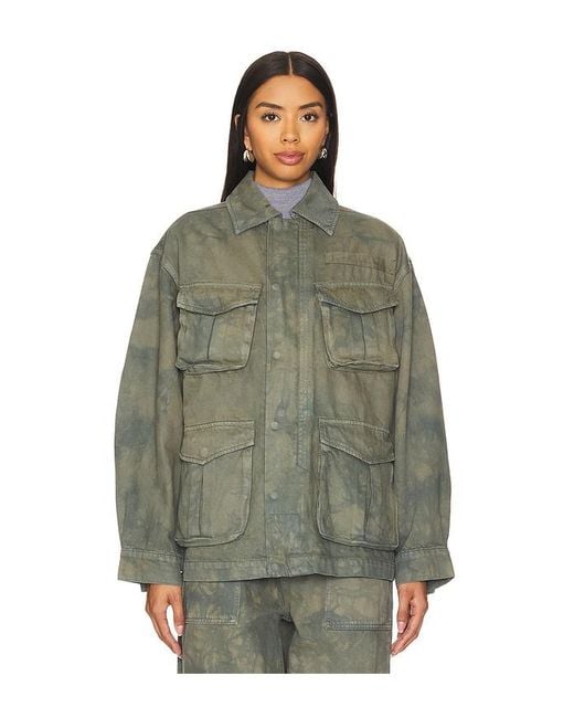 GRLFRND Green Kaia Oversized Drawstring Jacket