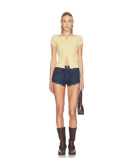Free People Blue X We The Free Late Night Stud Short