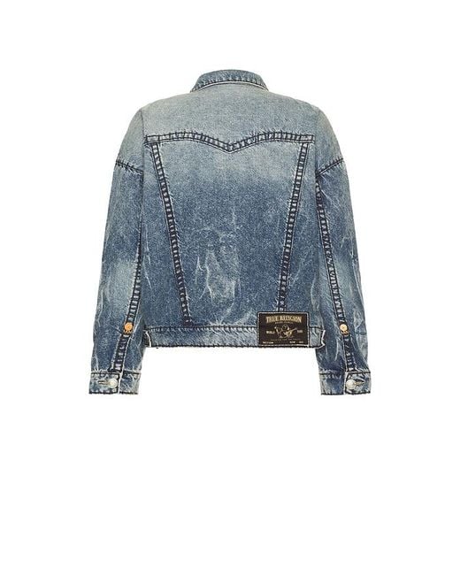 True Religion Blue Super T Cropped Denim Jacket for men