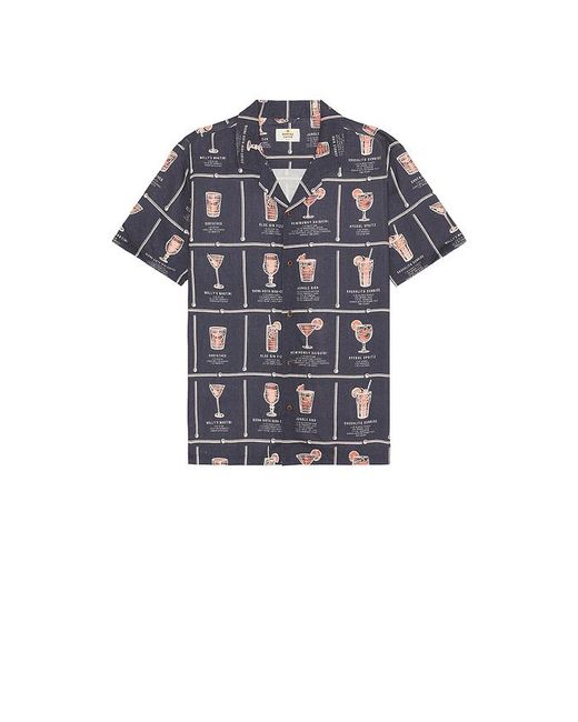 Marine Layer Blue Archive Tencel Linen Resort Shirt for men