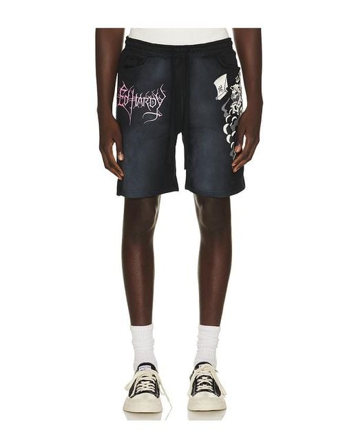 Ed Hardy Black Reaper Fleece Short for men
