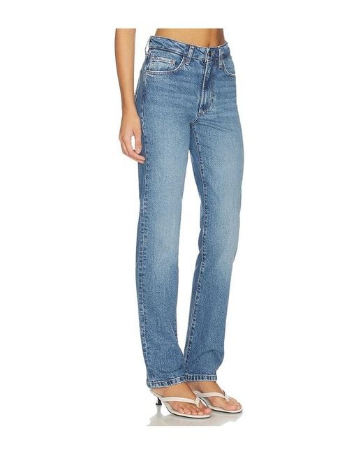 FAVORITE DAUGHTER Blue The Jen Mid Rise Slim Straight Jean