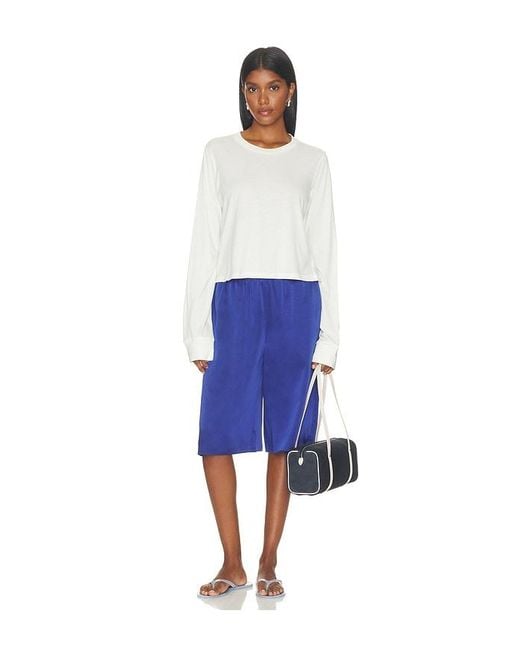 ÉTERNE White Cotton Long Sleeve Boxy Tee