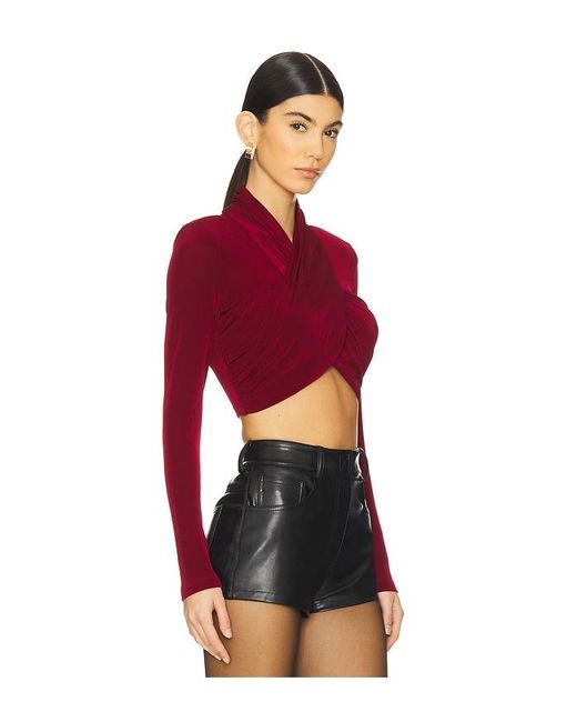 Bardot Red Wren Wrap Knit Top