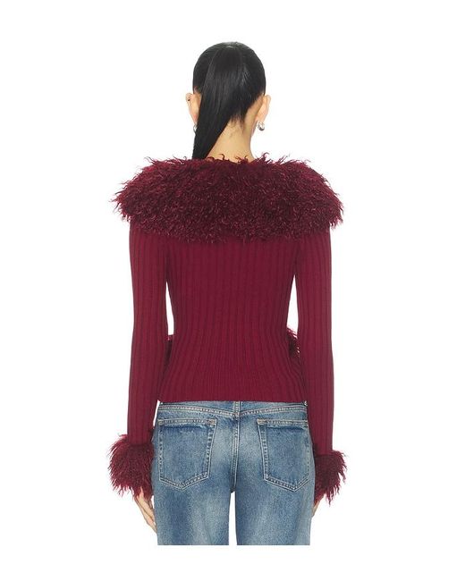 I.AM.GIA Red Cressida Faux Fur Jacket