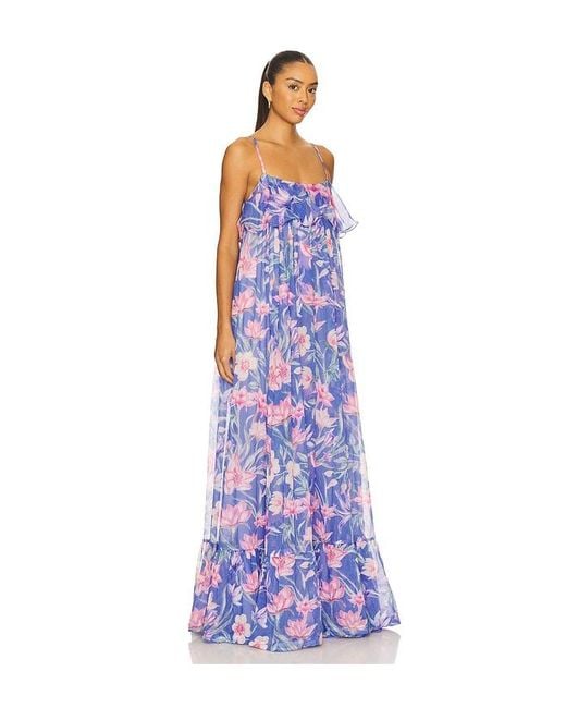 PATBO Purple Amaryllis Maxi Dress