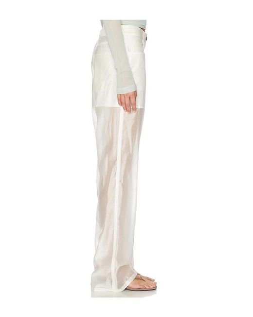 Helmut Lang White Sheer Bootcut Pant