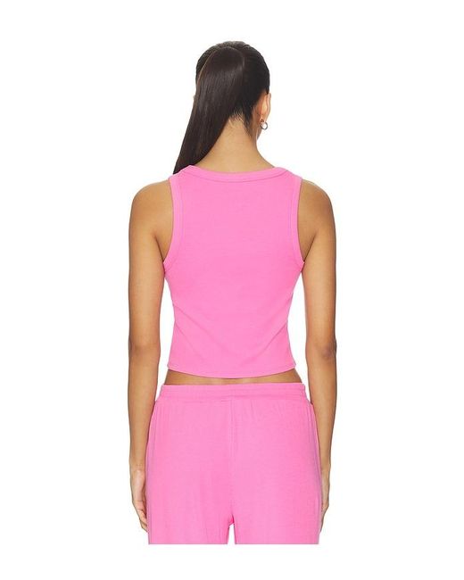 LNA Pink Kat Rib Crop Tank
