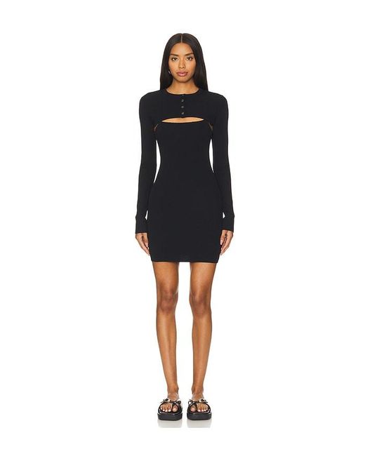 Alexander Wang Cropped Cardigan With Cami Mini Dress Twin Set in Black Lyst