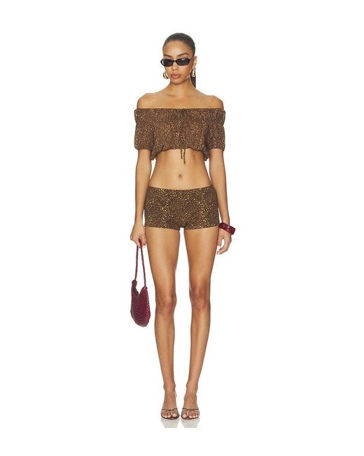 Frankie's Bikinis Multicolor Paulina Cotton Ribbed Short