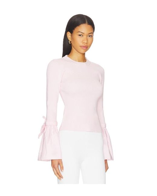 Jonathan Simkhai White Agata Long Sleeve Top