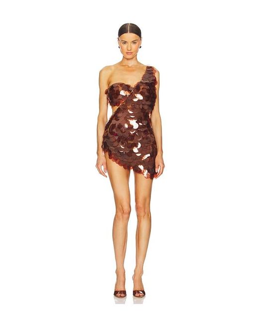 The Dolls House Gia Drape Dress in Brown | Lyst