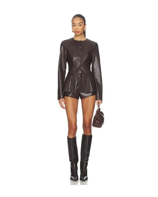 ALL THE WAYS Black Vandelia Faux Leather Short