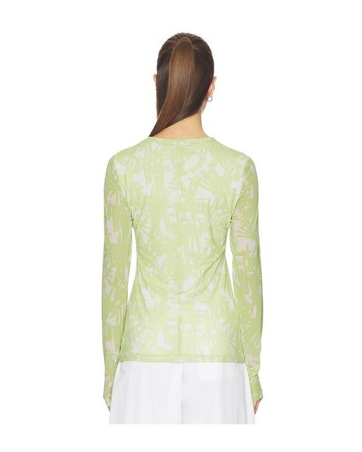 Rag & Bone Yellow Yana Printed Mesh Long Sleeve Tee