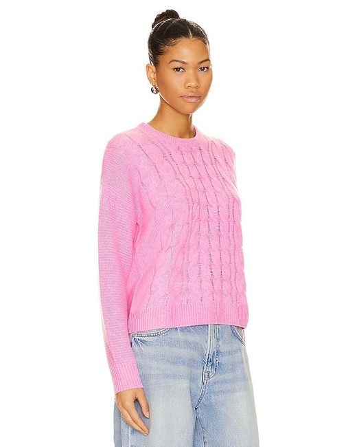 Autumn Cashmere Pink 6 Ply Open Cable Crew